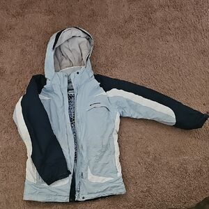 Columbia Blue and Black Hooded Jacket